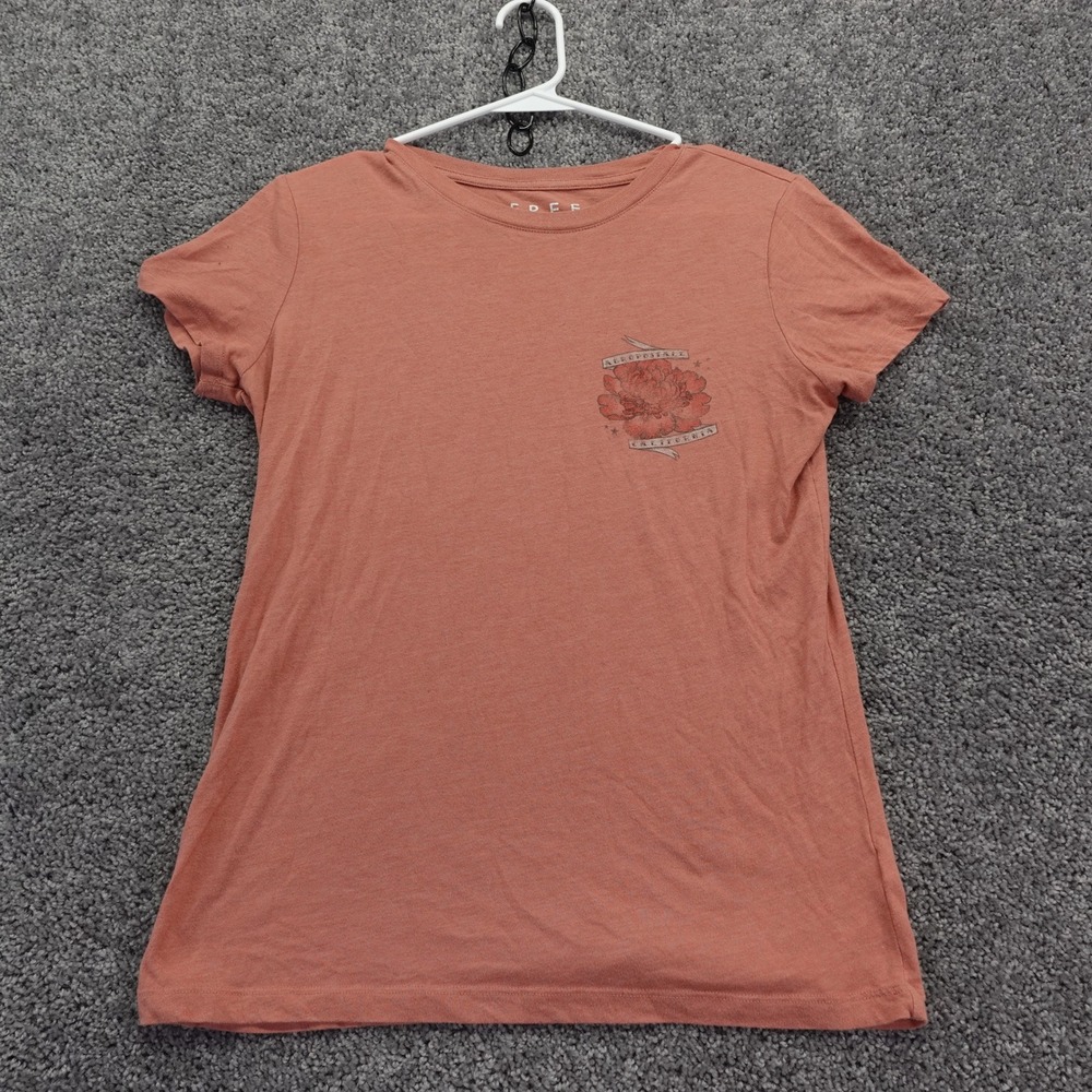Free State T Shirt Womens Large Orange Aeropostale California Peony Graphic